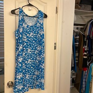 Draper James sundress blue with white flowers
